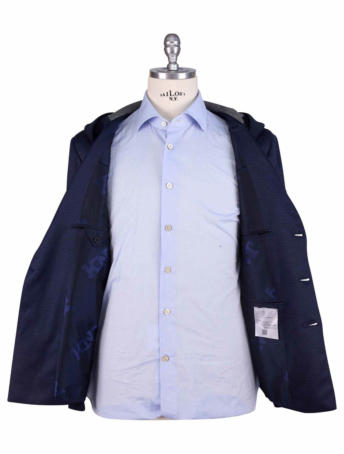 Kiton Knt Blue Wool Blazer