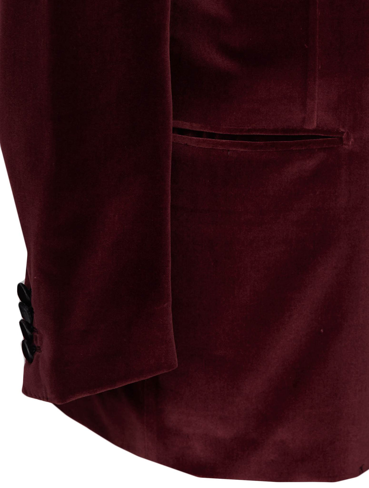 Kiton Burgundy Cotton Double Breasted Smoking Blazer