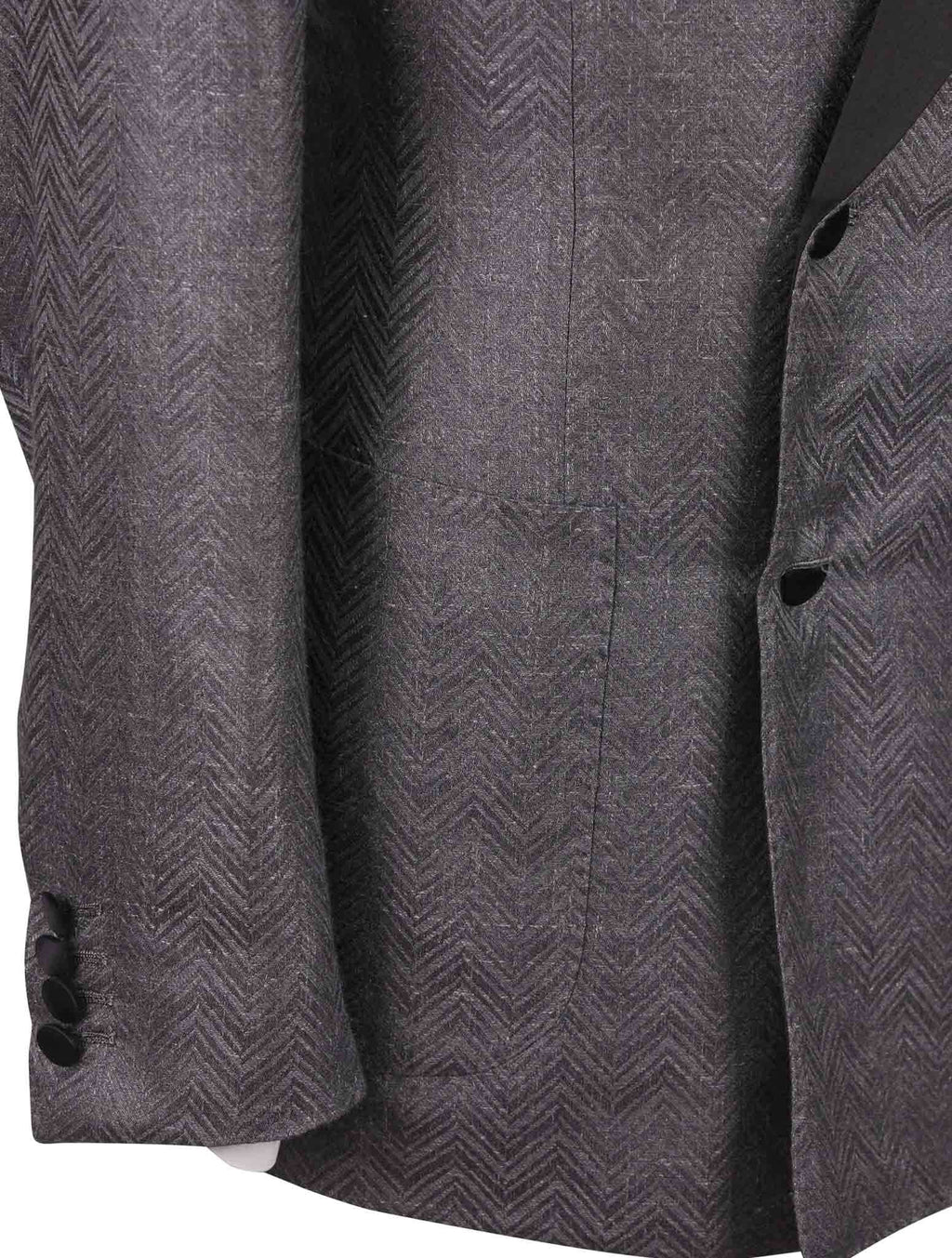 Kiton Black Cotton Double Breasted Smoking Blazer