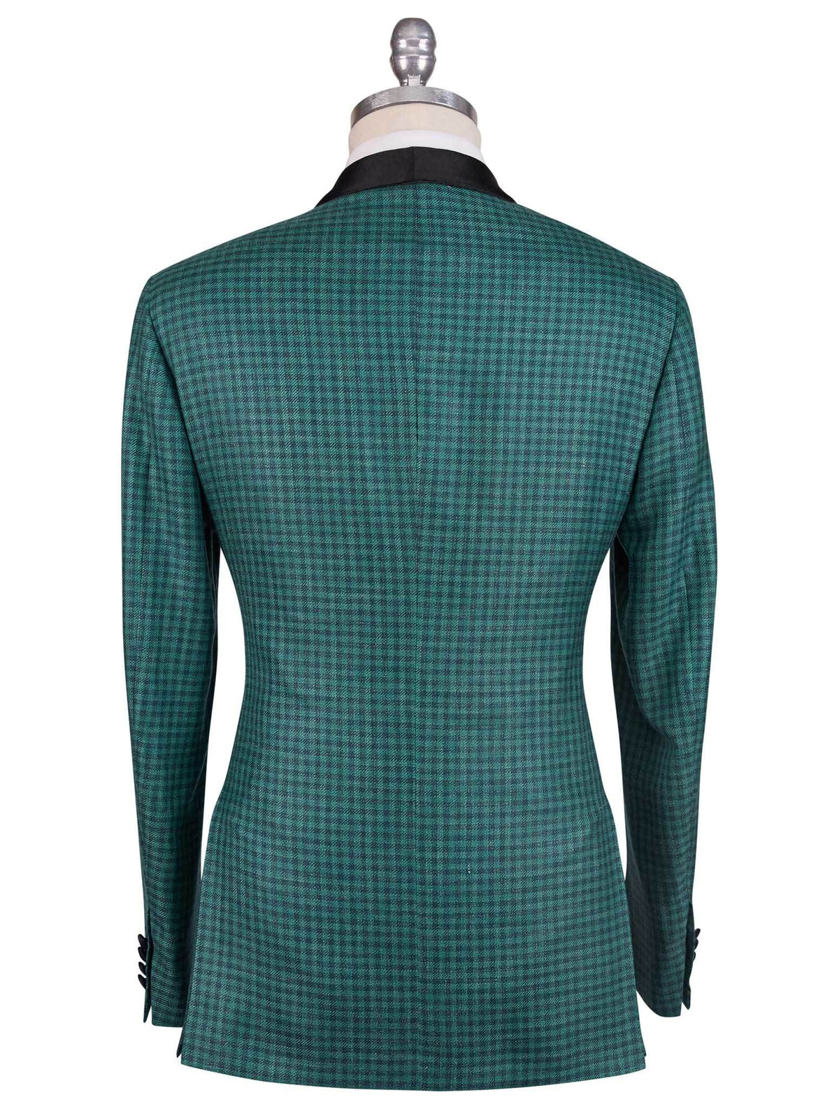 Kiton Black Green Cashmere Silk Linen Smoking Blazer