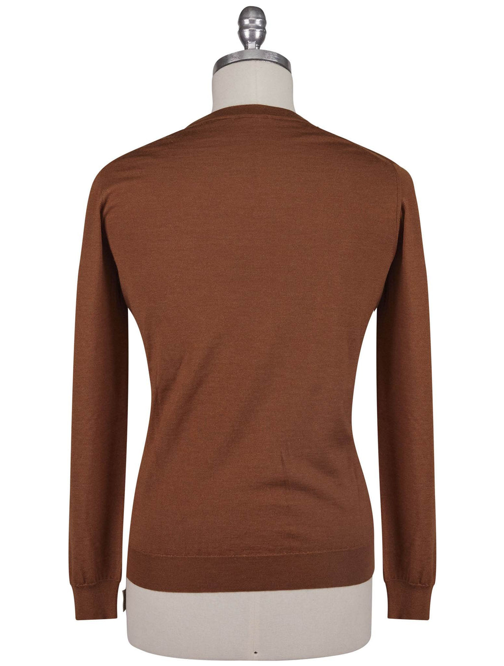 Kiton Brown Cashmere Silk Sweater Crewneck