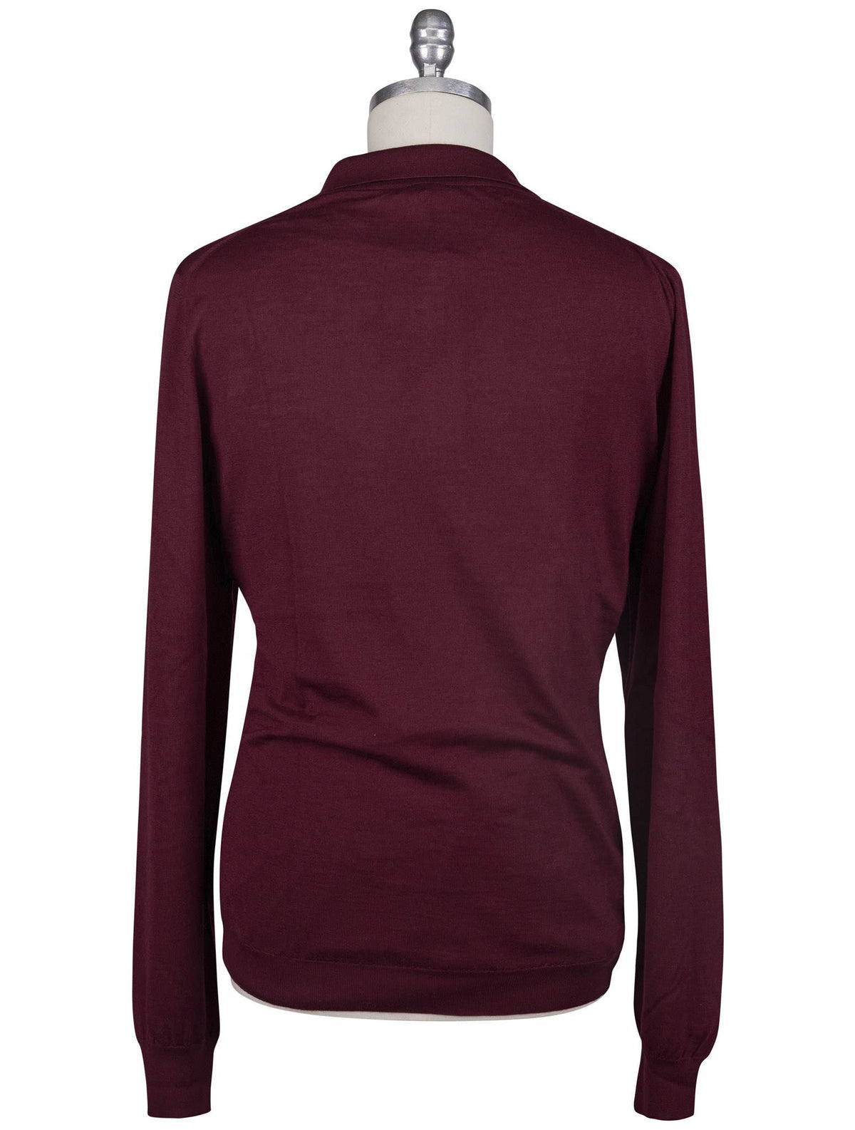 Kiton Burgundy Cashmere Silk Sweater Polo Half Zip