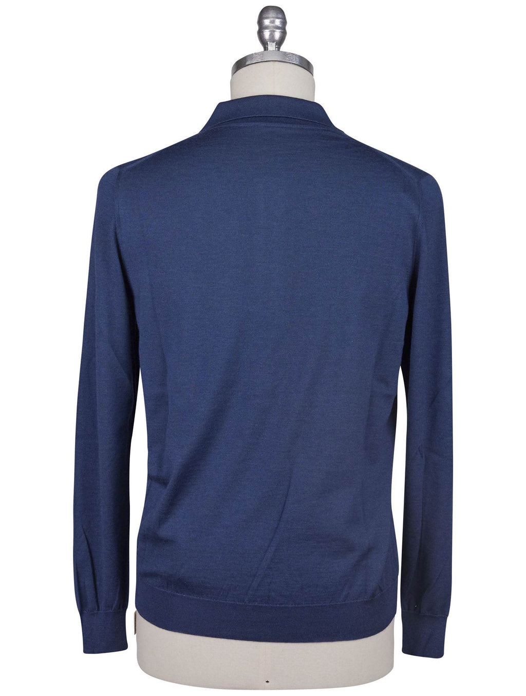 Kiton Blue Linen Cashmere Sweater Polo Half Zip
