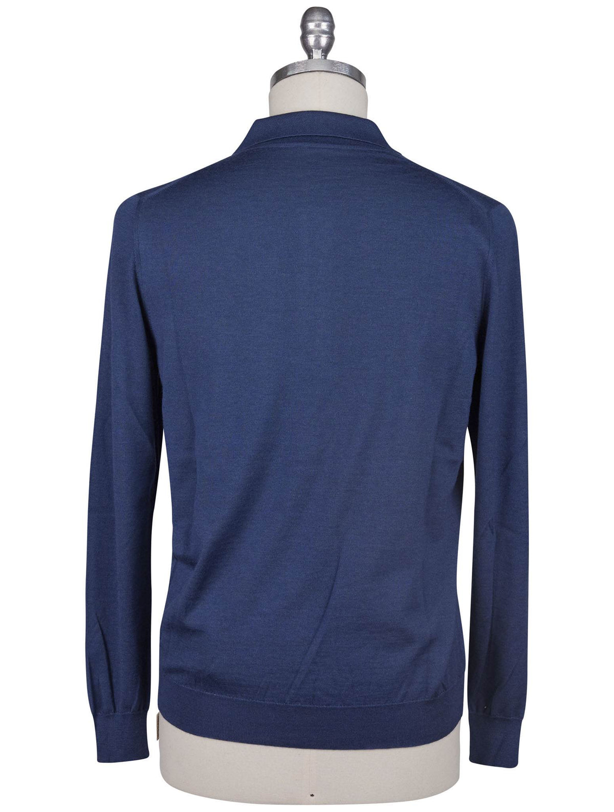 Kiton Blue Linen Cashmere Sweater Polo Half Zip