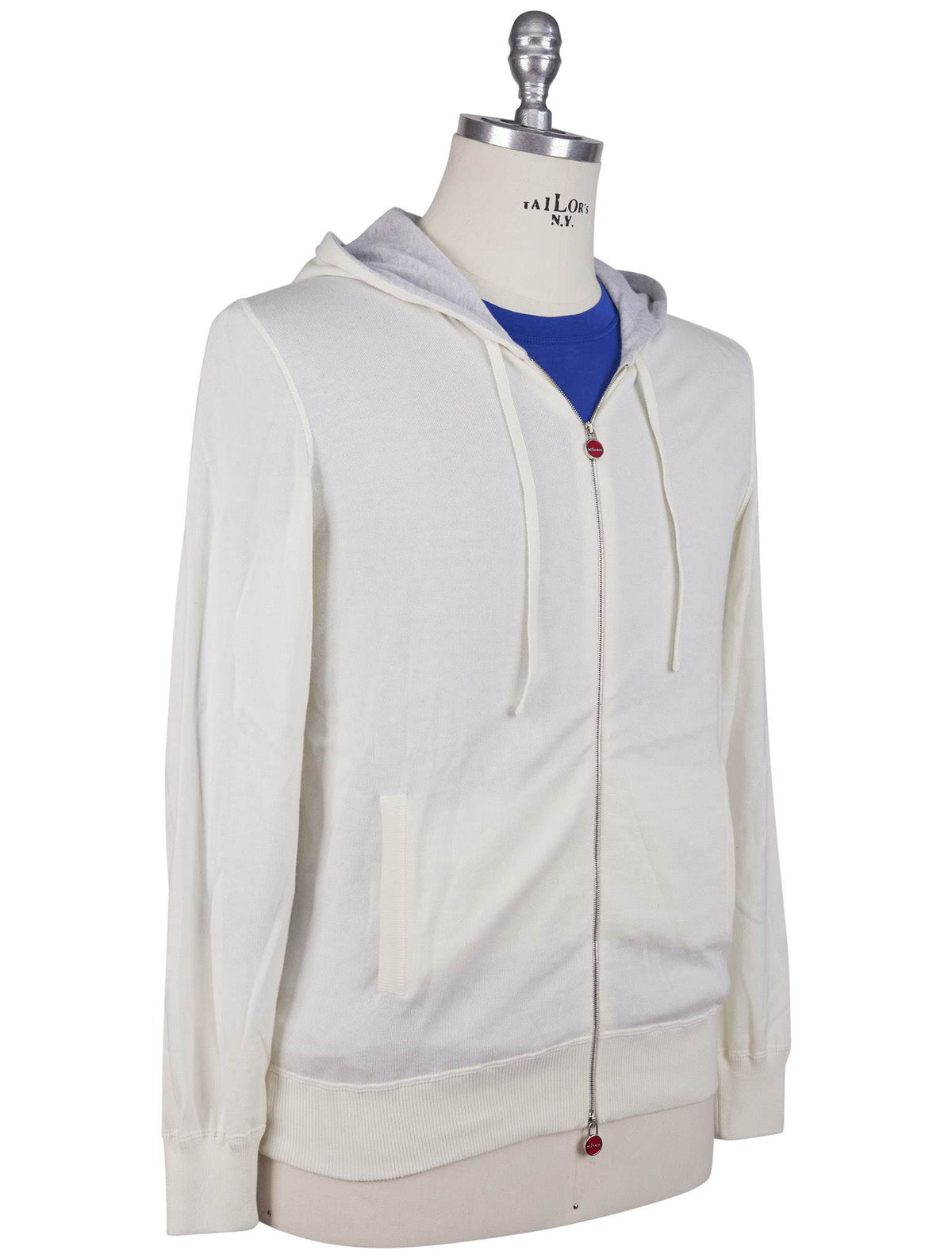 Kiton Kiton White Cashmere Sweater Full Zip White 001