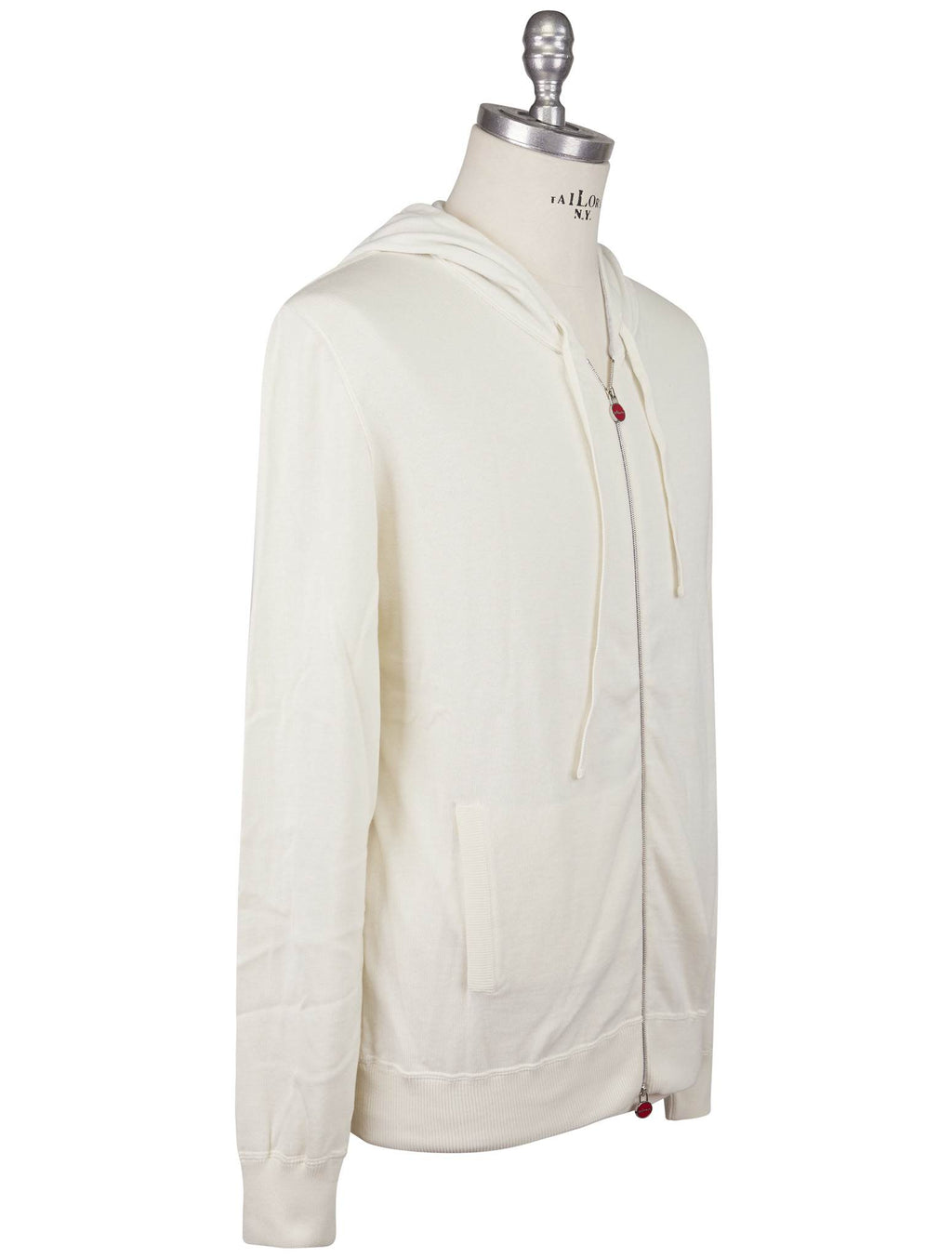 Kiton Kiton White Cotton Sweater Full Zip White 001