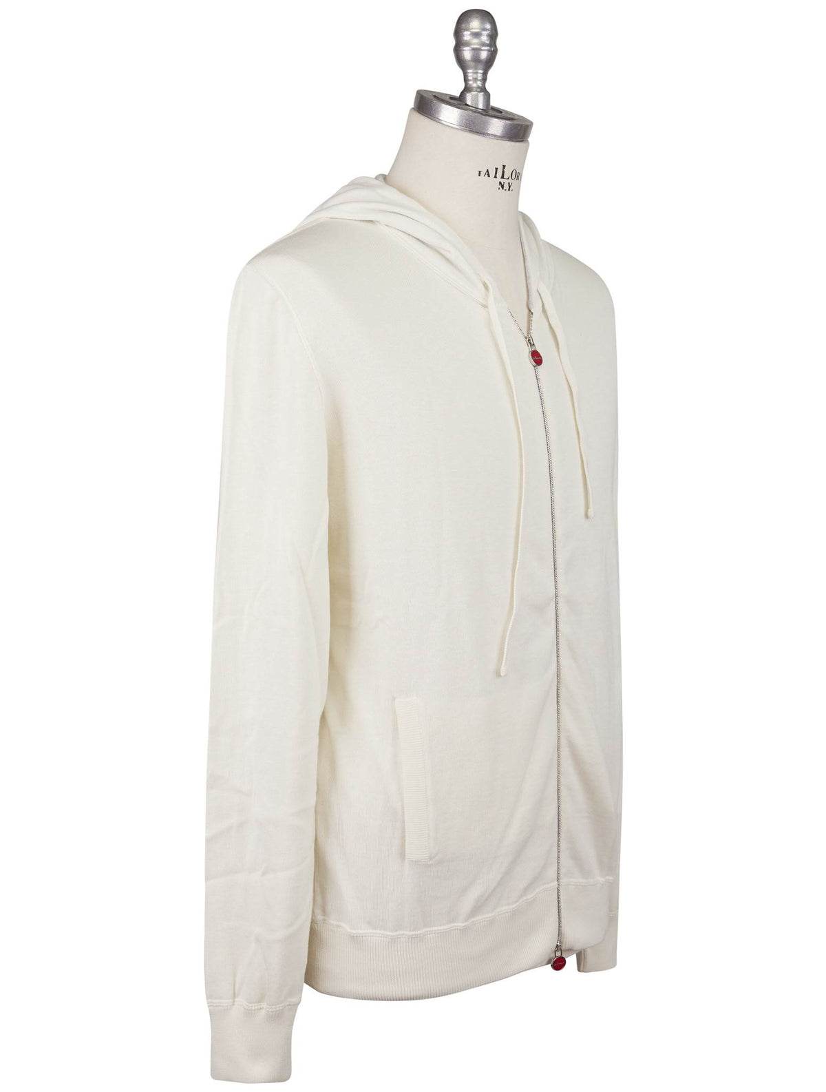 Kiton Kiton White Cotton Sweater Full Zip White 001