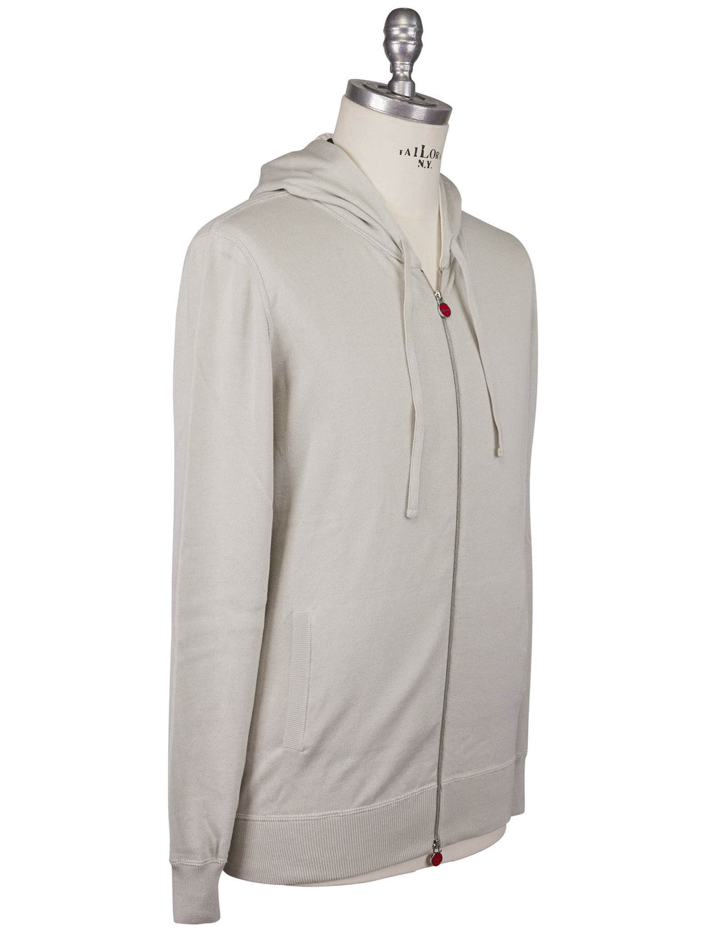 Kiton Kiton Gray Cotton Sweater Full Zip Gray 001