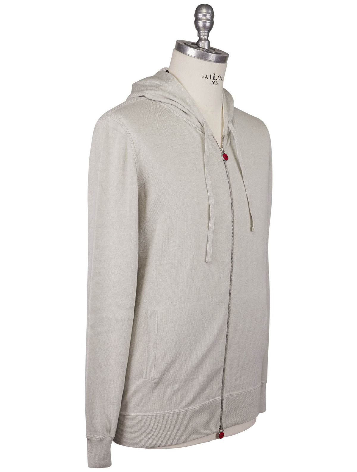 Kiton Kiton Gray Cotton Sweater Full Zip Gray 001