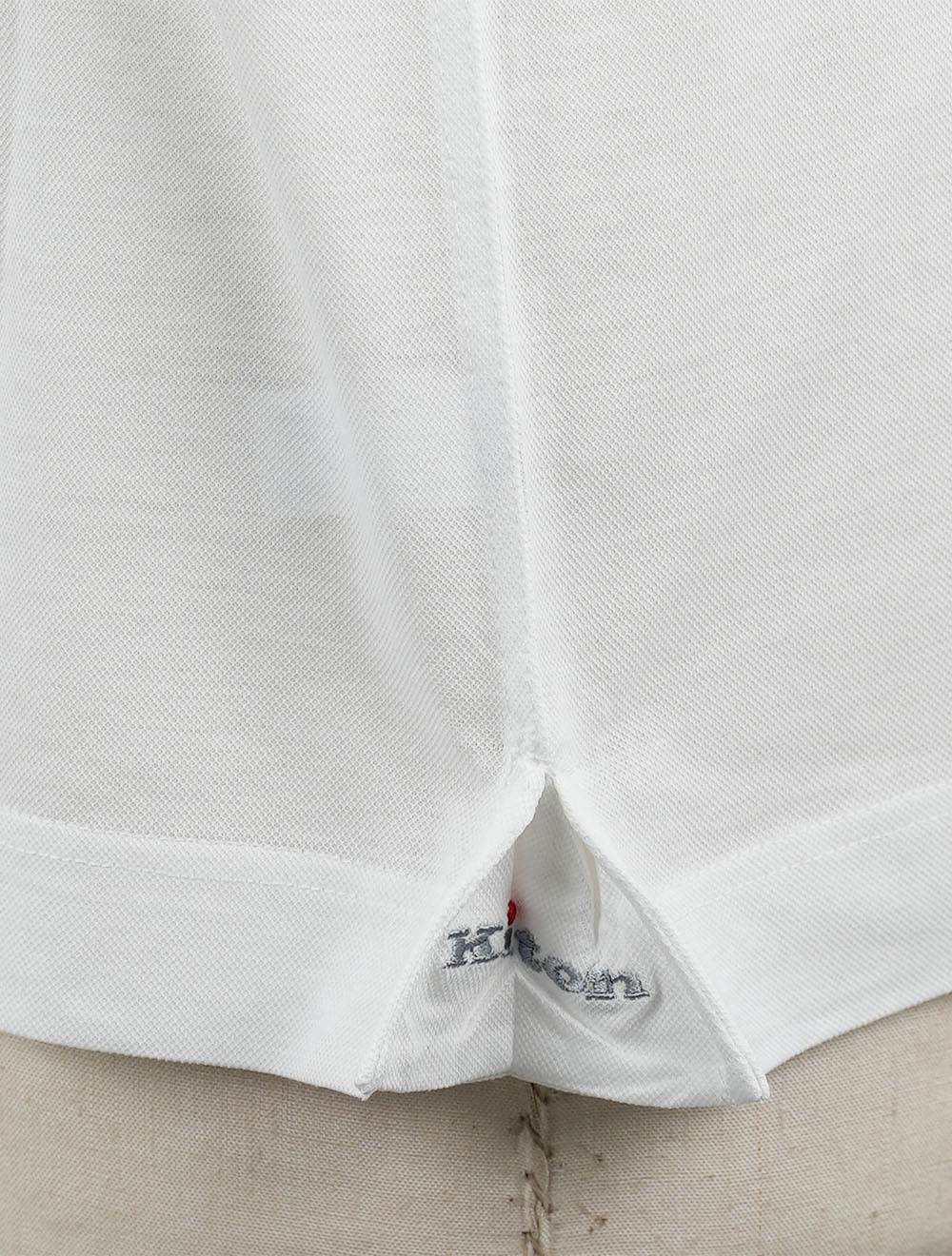 Kiton White Cotton Polo