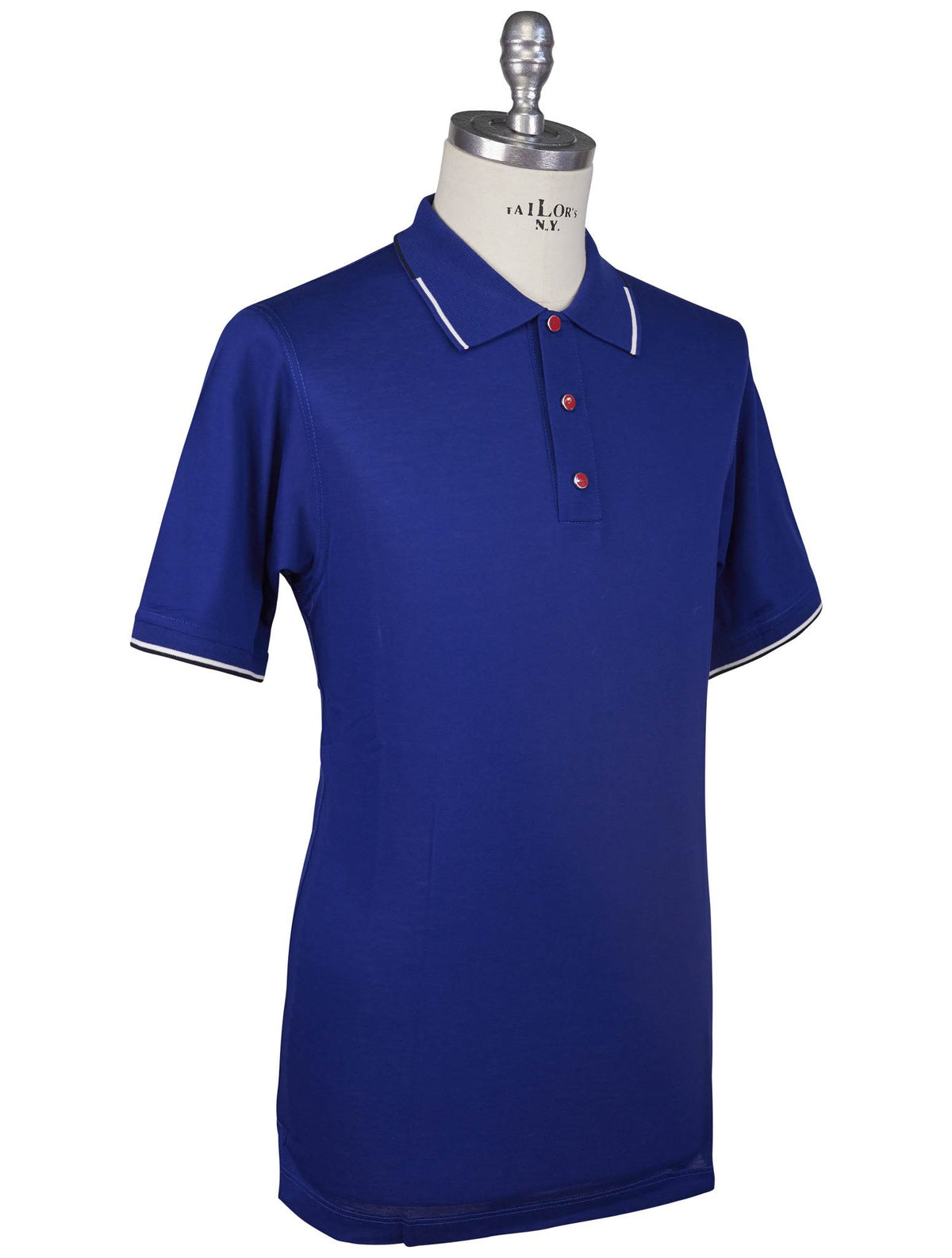 Kiton Kiton Blue Cotton Polo Blue 001