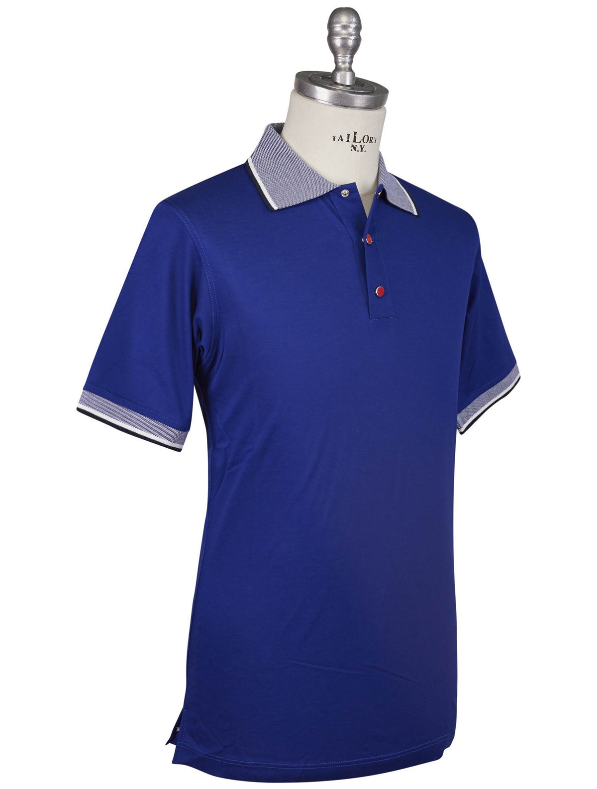 Kiton Kiton Blue Cotton Polo Blue 001