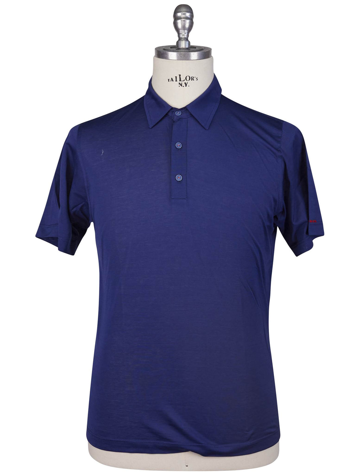 Kiton Blue Cotton Polo