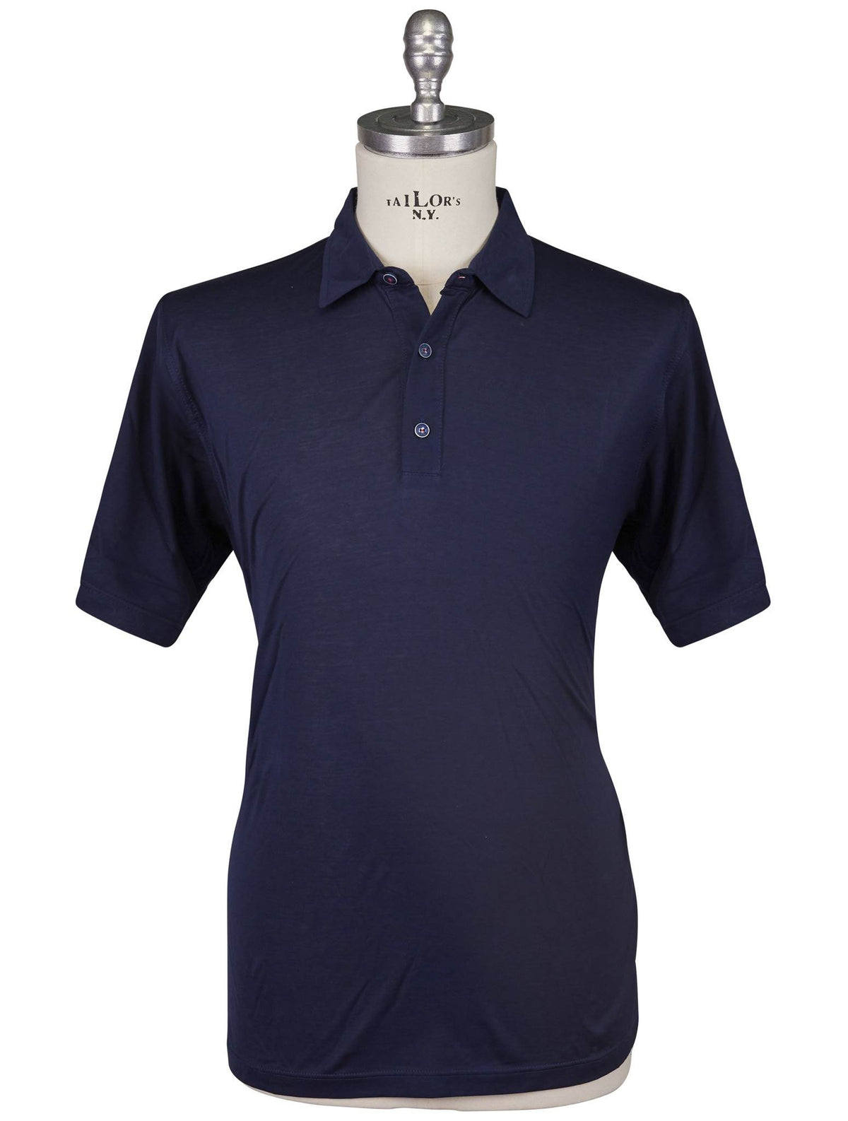Kiton Blue Cotton Polo
