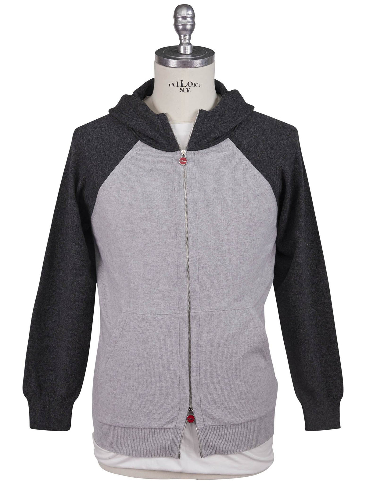 Kiton Gray Cashmere Sweater Full Zip