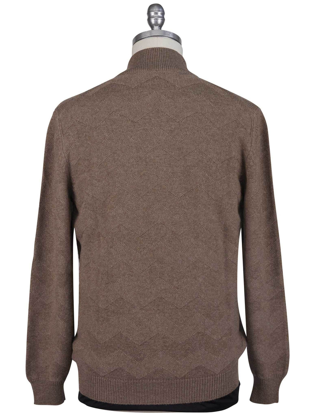 Kiton Brown Cashmere Sweater Full Zip