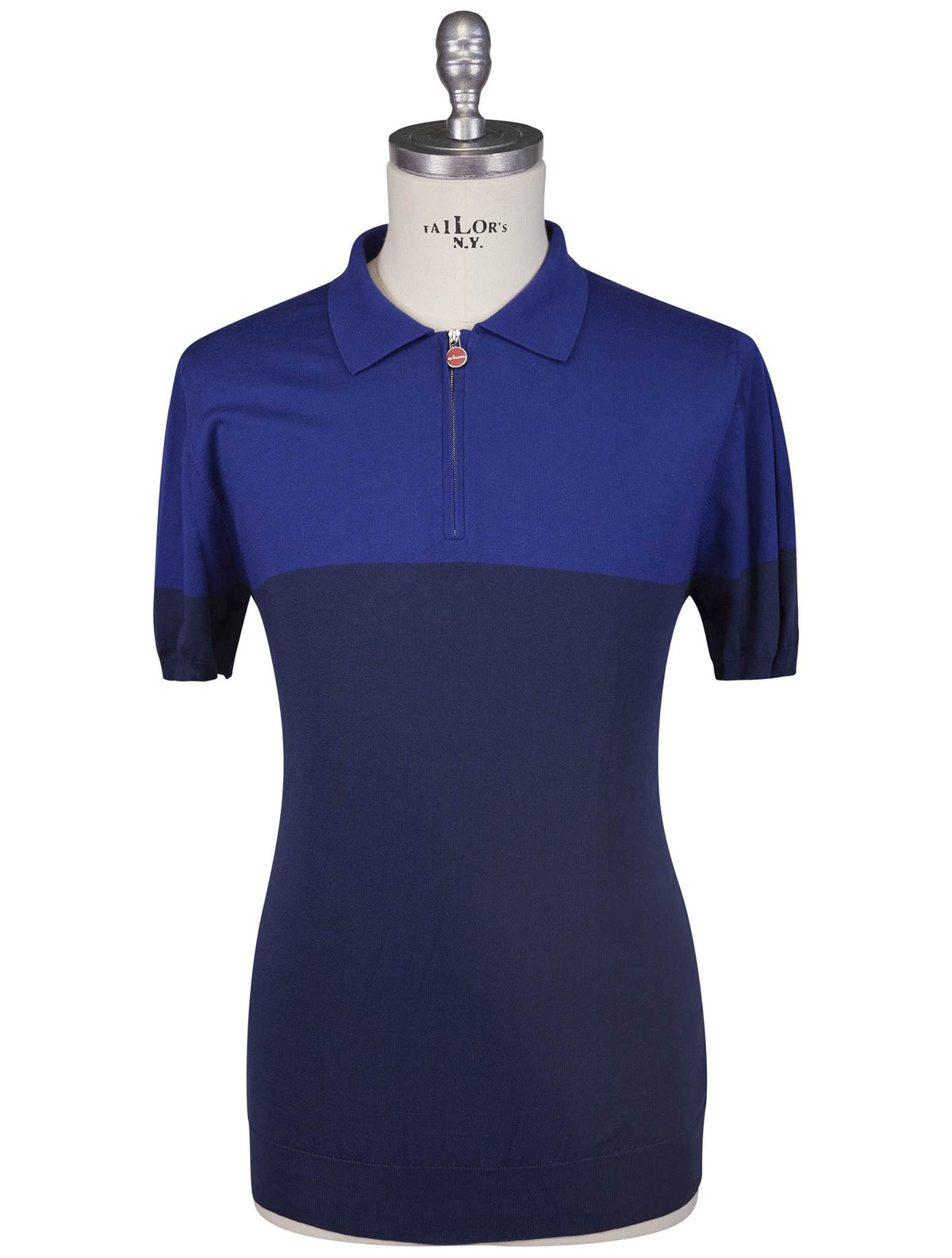 Kiton Blue Cotton Polo