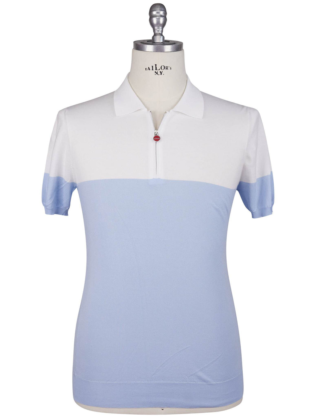 Kiton Kiton White Light Blue Cotton Polo White / Light Blue 000