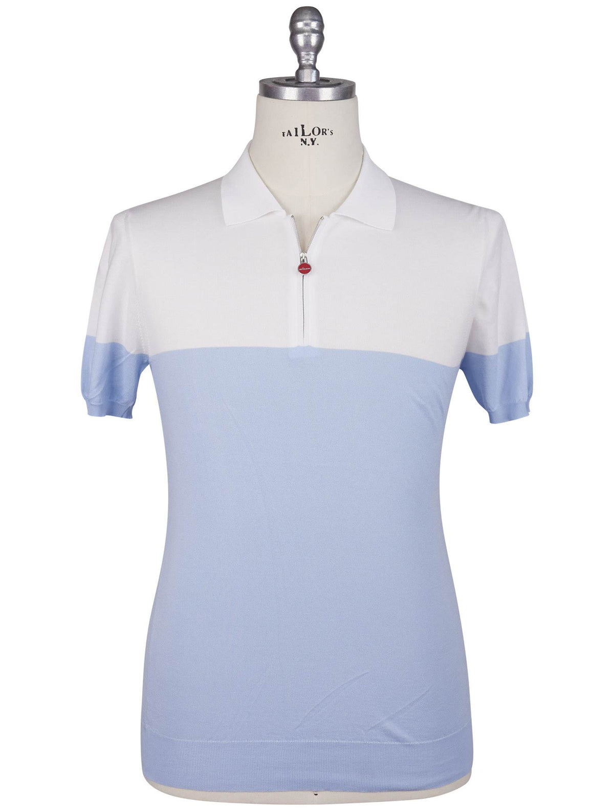 Kiton Kiton White Light Blue Cotton Polo White / Light Blue 000