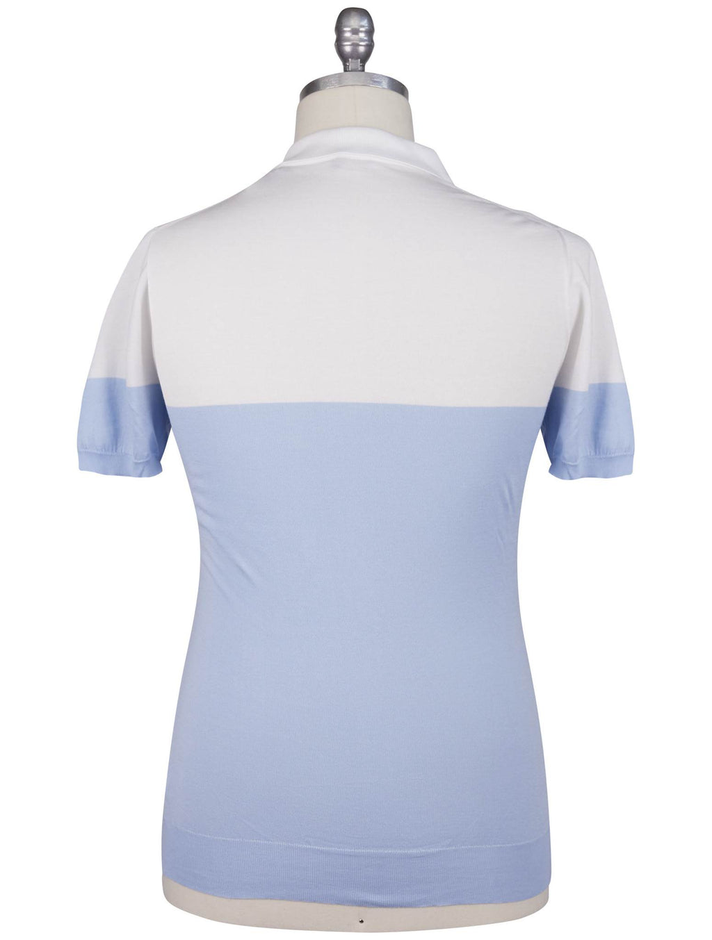 Kiton White Light Blue Cotton Polo