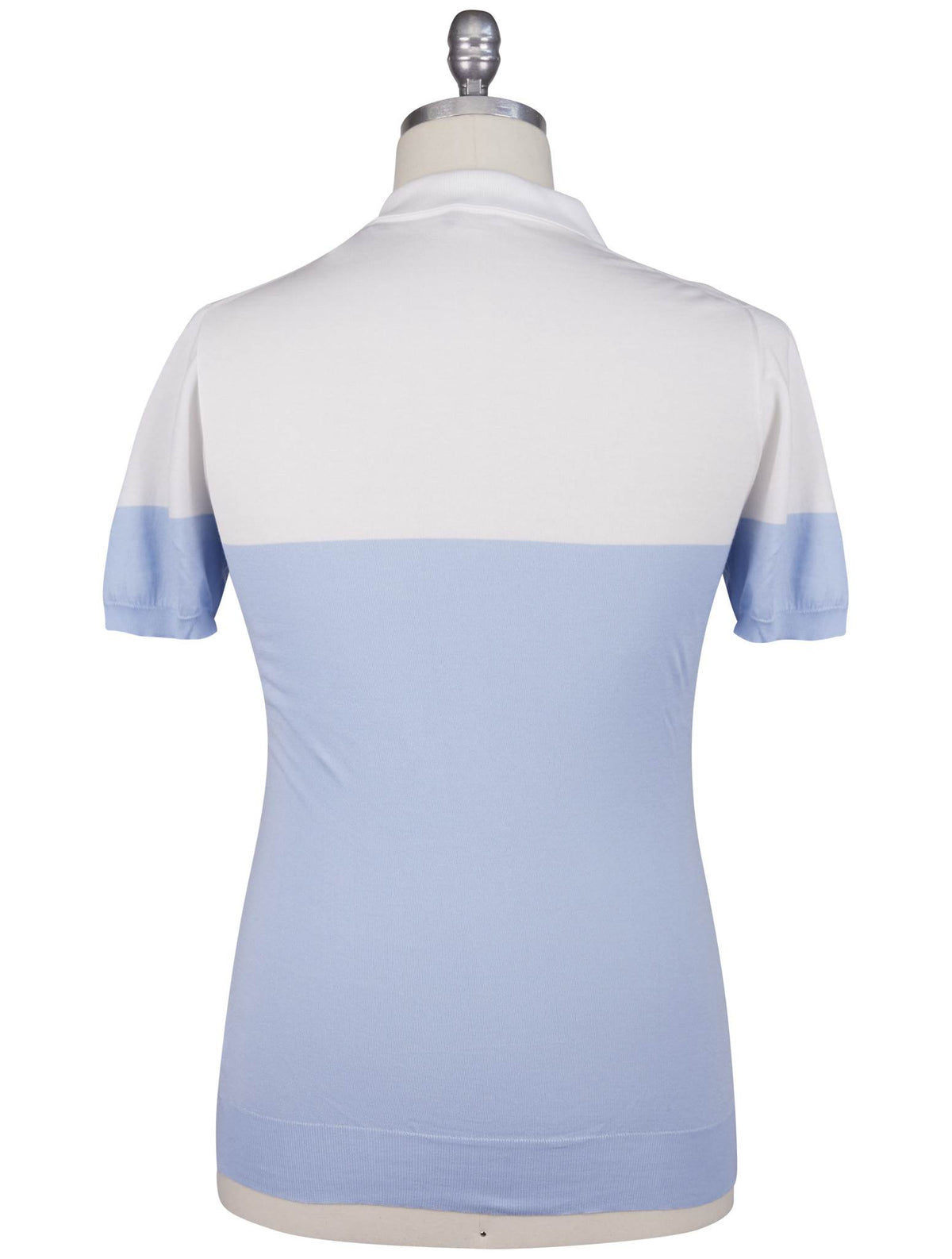 Kiton White Light Blue Cotton Polo