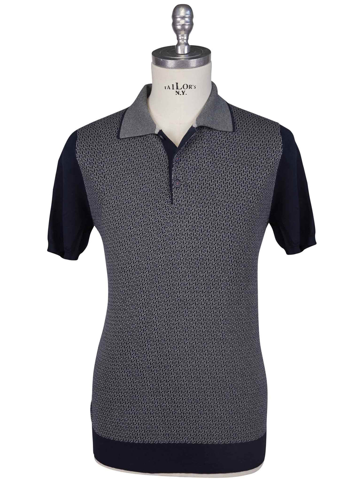 Kiton Blue Cotton Polo