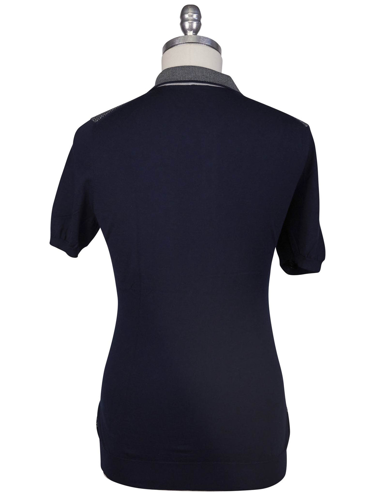 Kiton Blue Cotton Polo