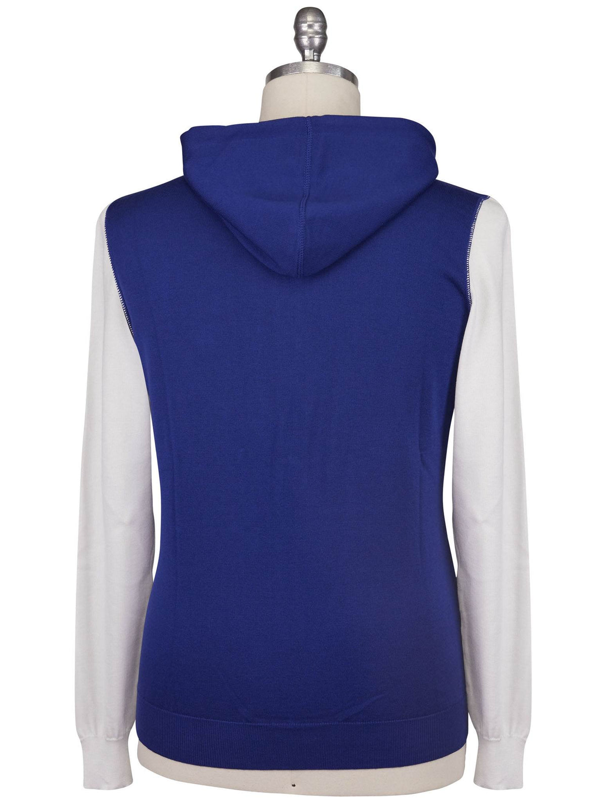 Kiton Blue Cotton Sweater Full Zip