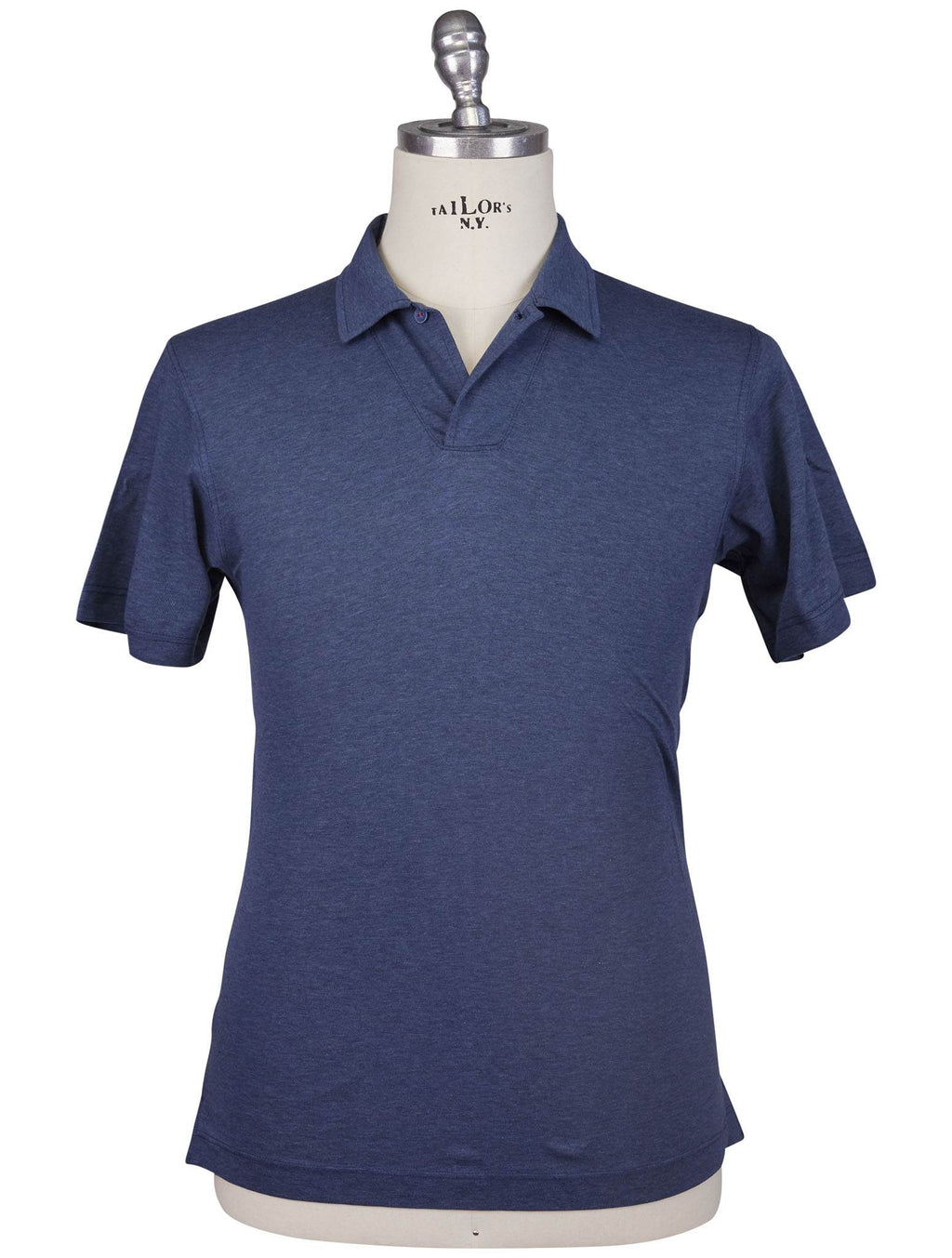 Kiton Blue Cotton Polo