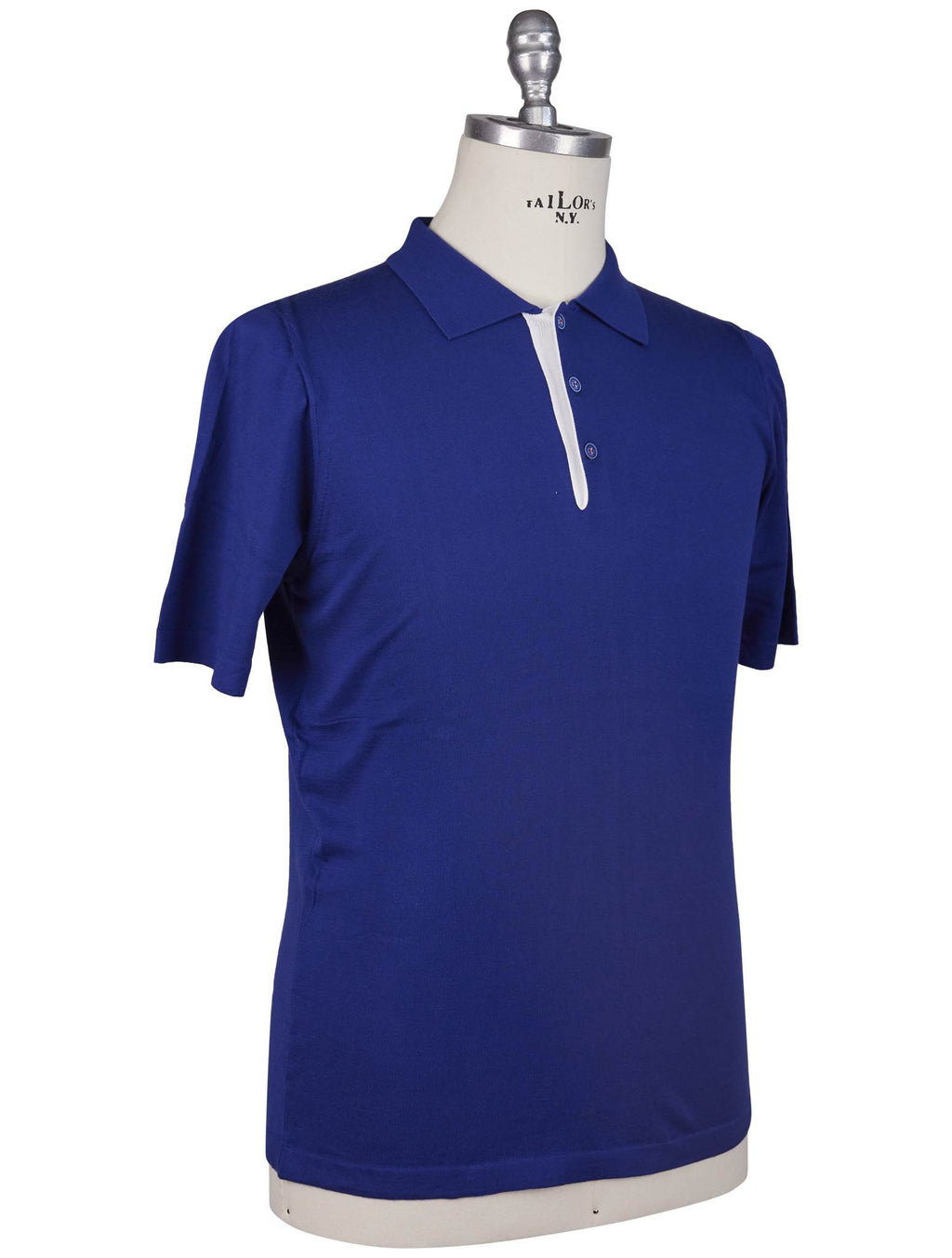 Kiton Kiton Blue Cotton Polo Blue 001