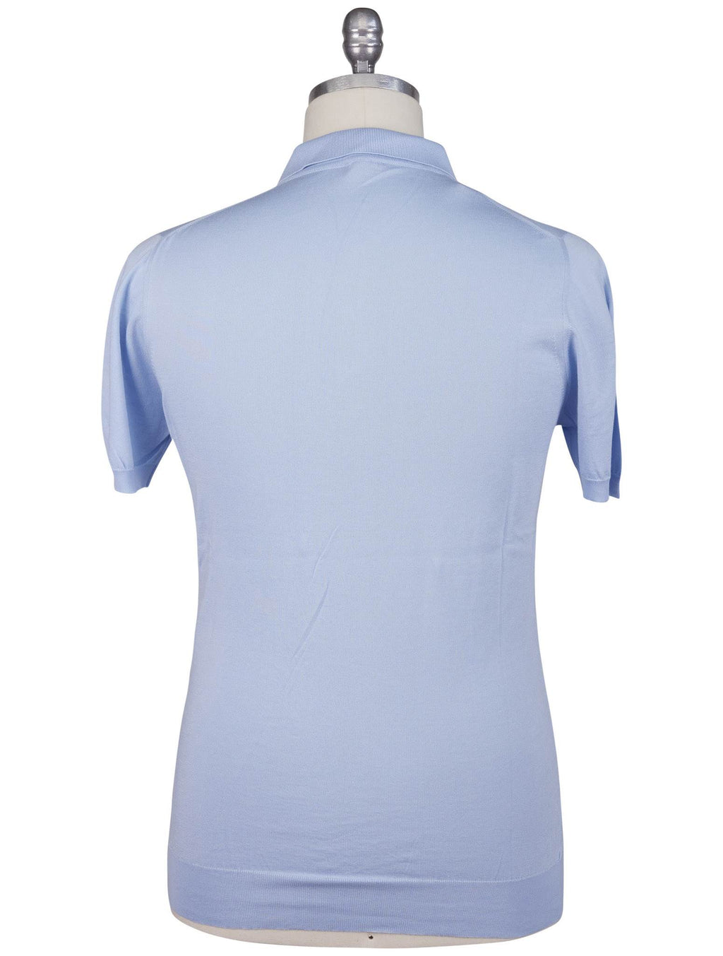 Kiton light Blue Red Cotton Polo