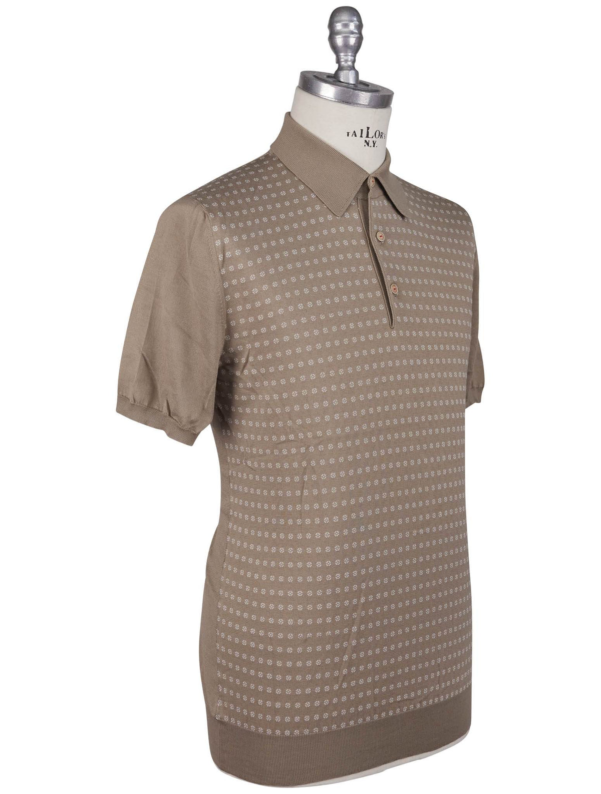 Kiton Kiton Brown White Cotton Polo Brown / White 001