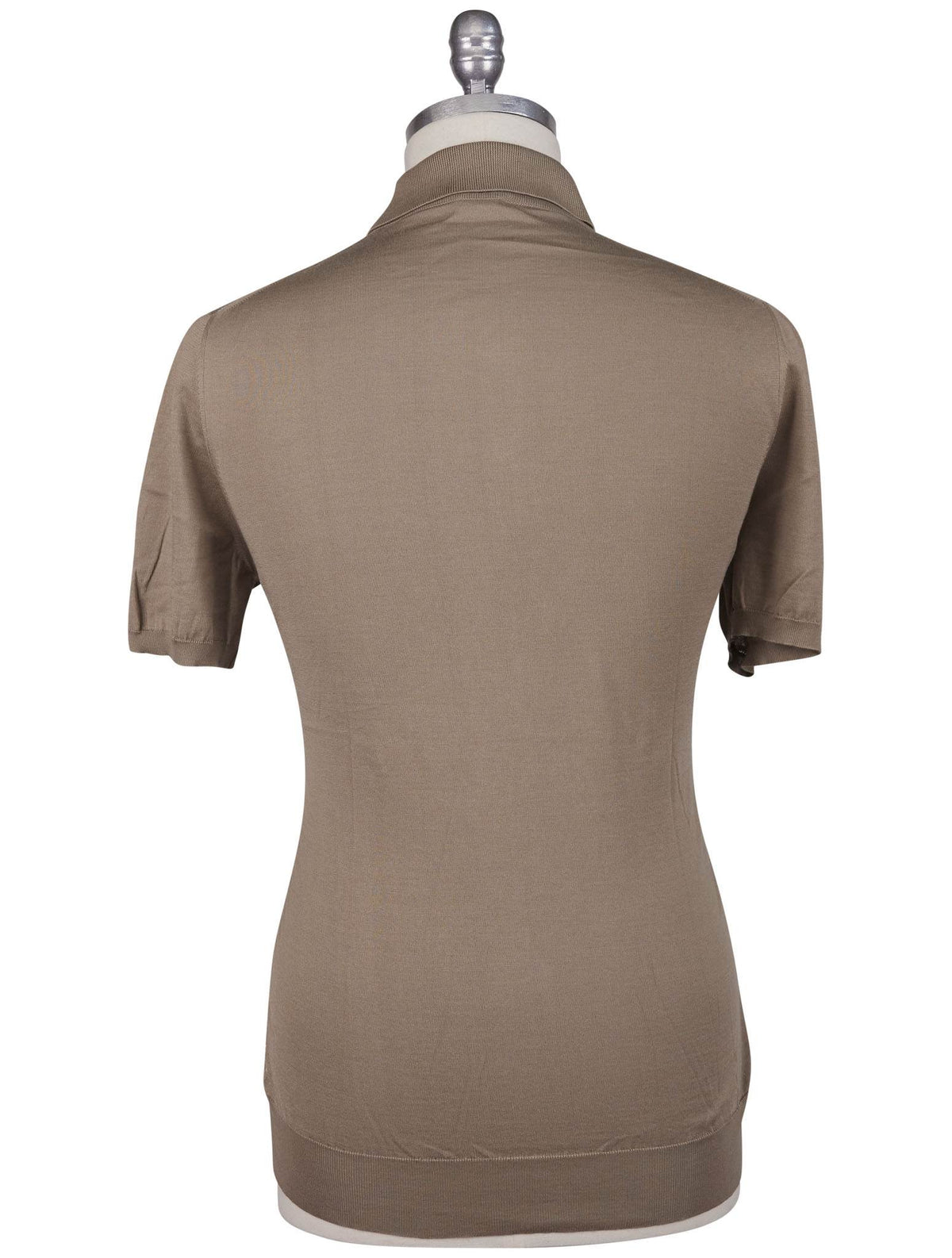 Kiton Brown White Cotton Polo