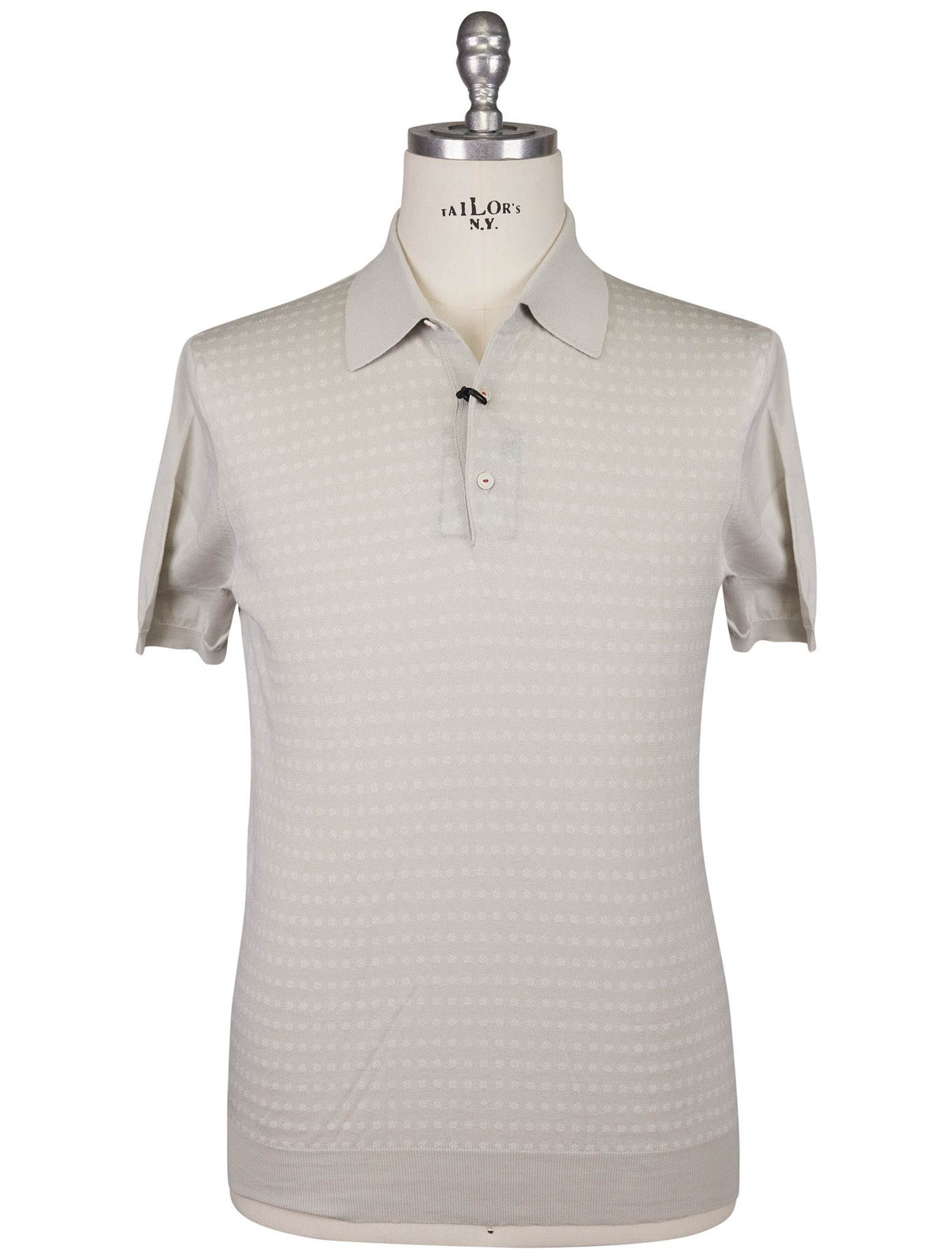 Kiton Gray White Cotton Polo