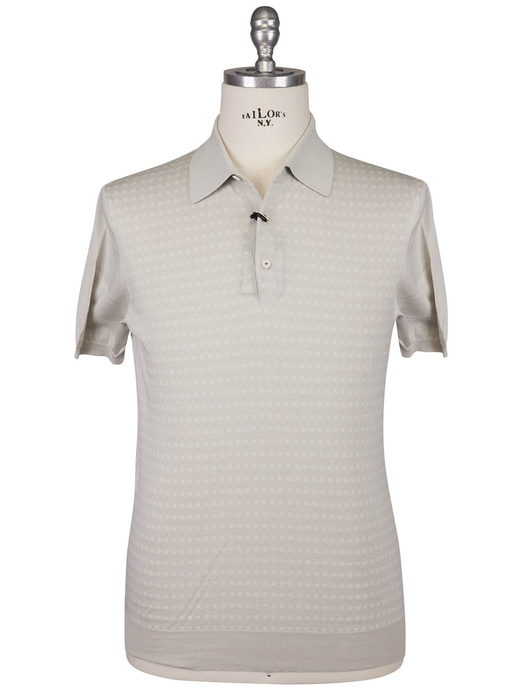 Kiton Kiton Gray White Cotton Polo Gray / White 000