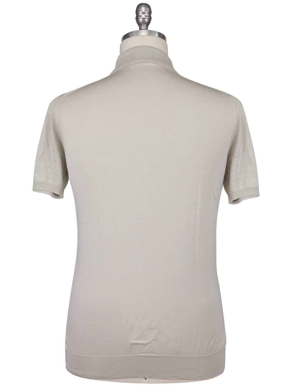 Kiton Gray White Cotton Polo