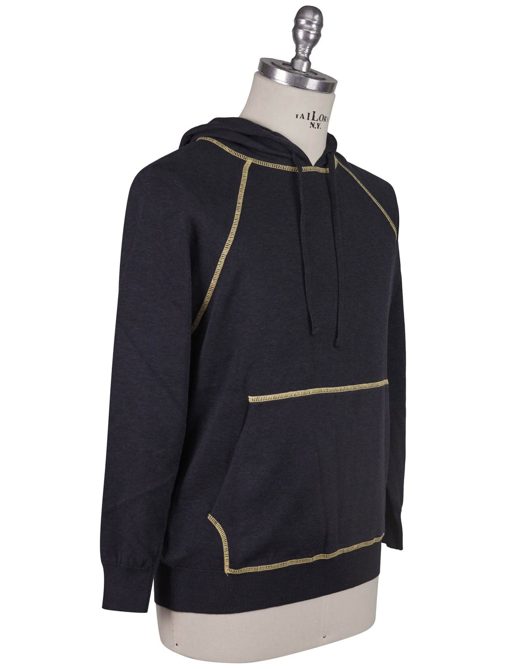 Kiton Kiton Dark Gray Cotton Sweater Dark Gray 001