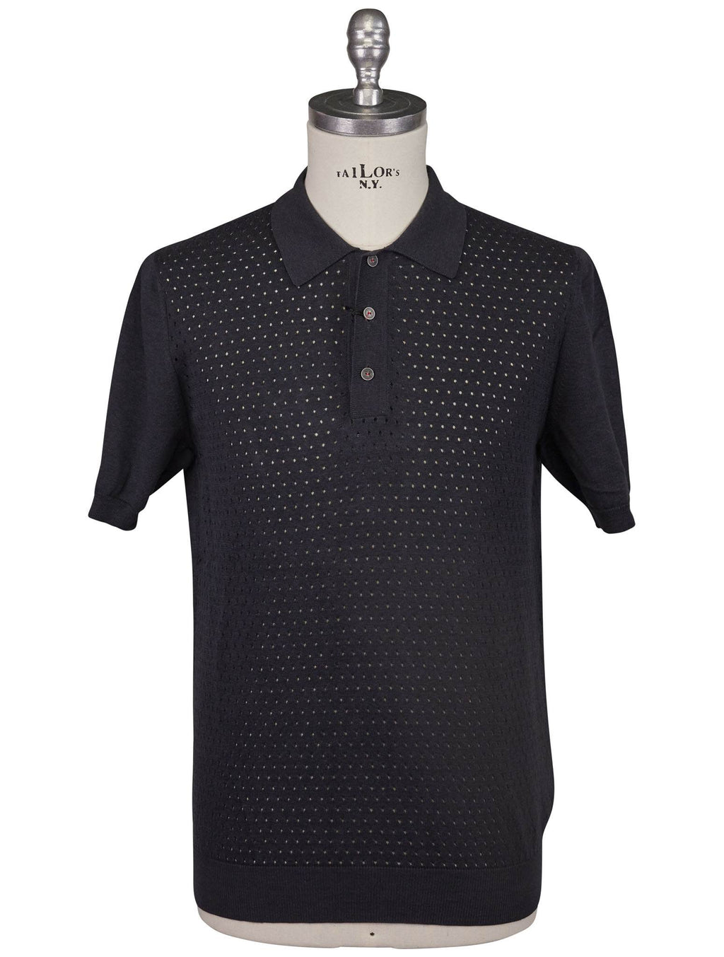 Kiton Black Cotton Sweater Polo