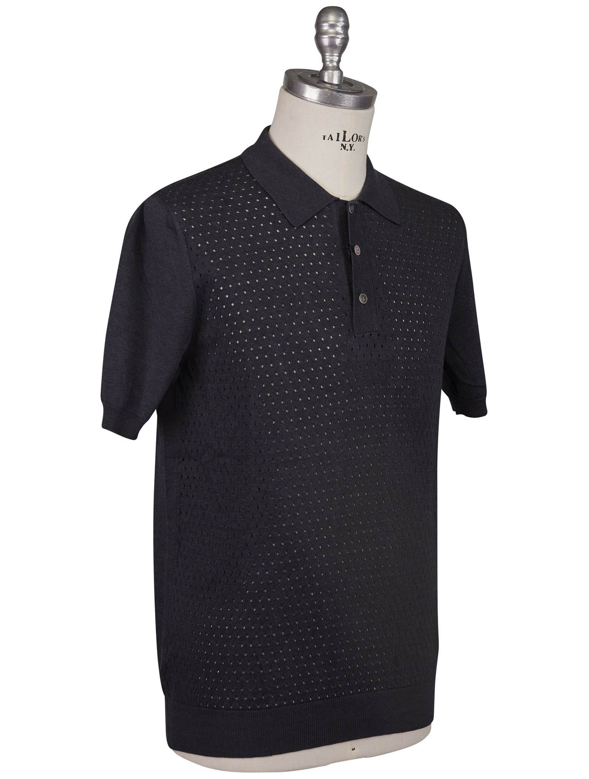 Kiton Kiton Black Cotton Sweater Polo Black 001