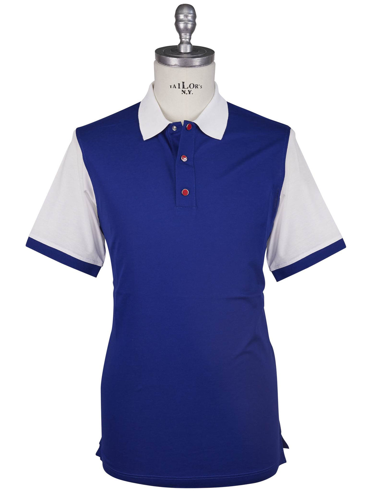 Kiton Blue Cotton Polo