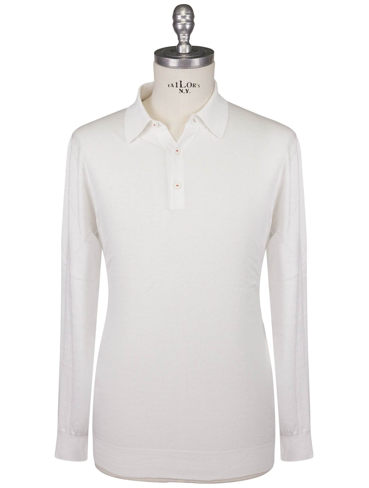Kiton Icon White Cotton Sweater Polo