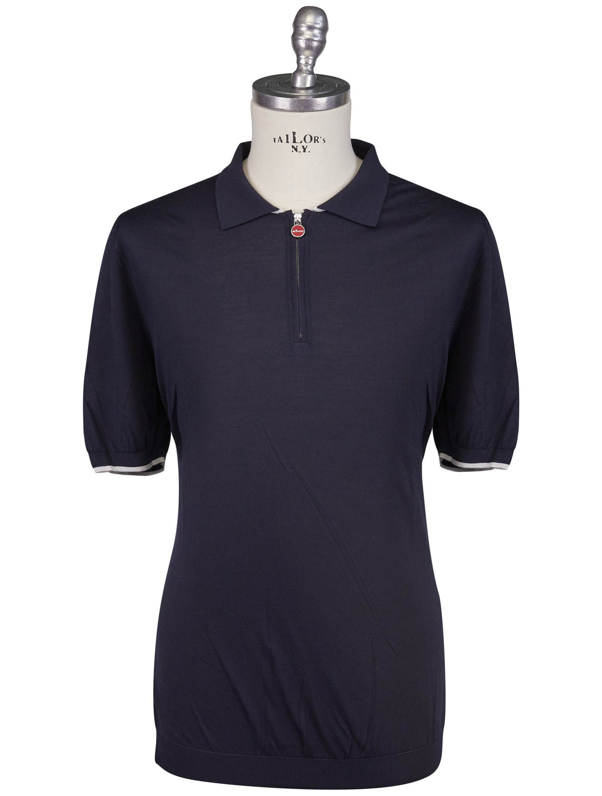 Kiton Blue Silk Polo
