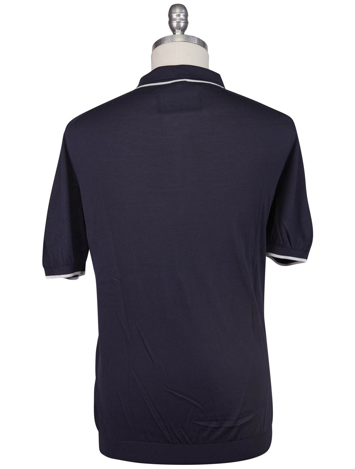 Kiton Blue Silk Polo