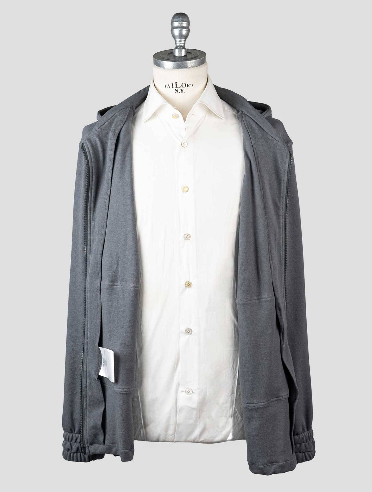Kiton Gray Cotton Tracksuit Short Pants
