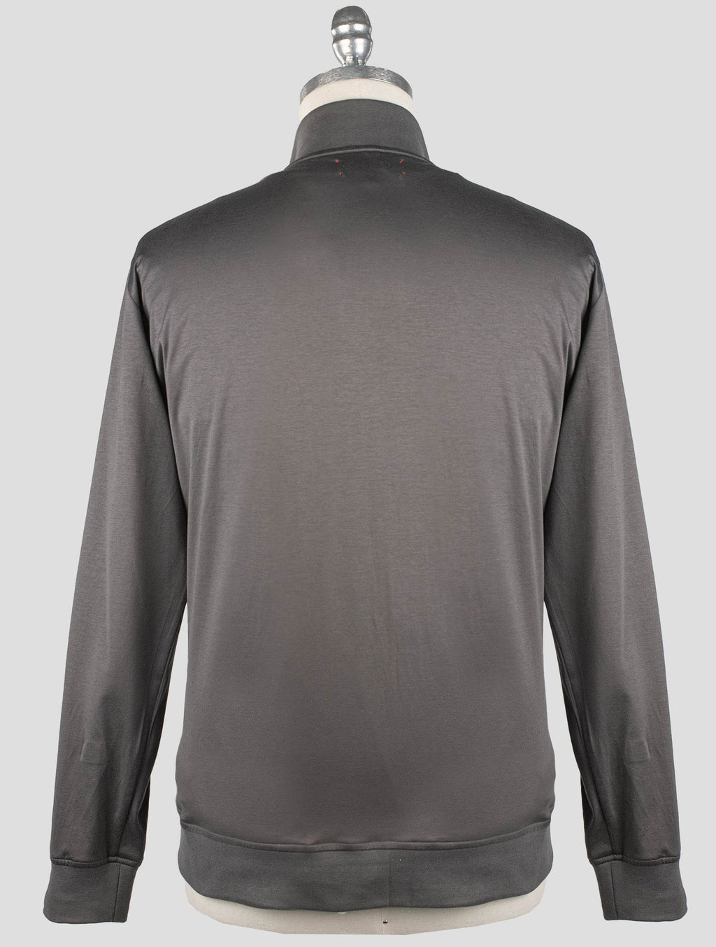 Kiton Taupe Cotton Coat RED STITCH