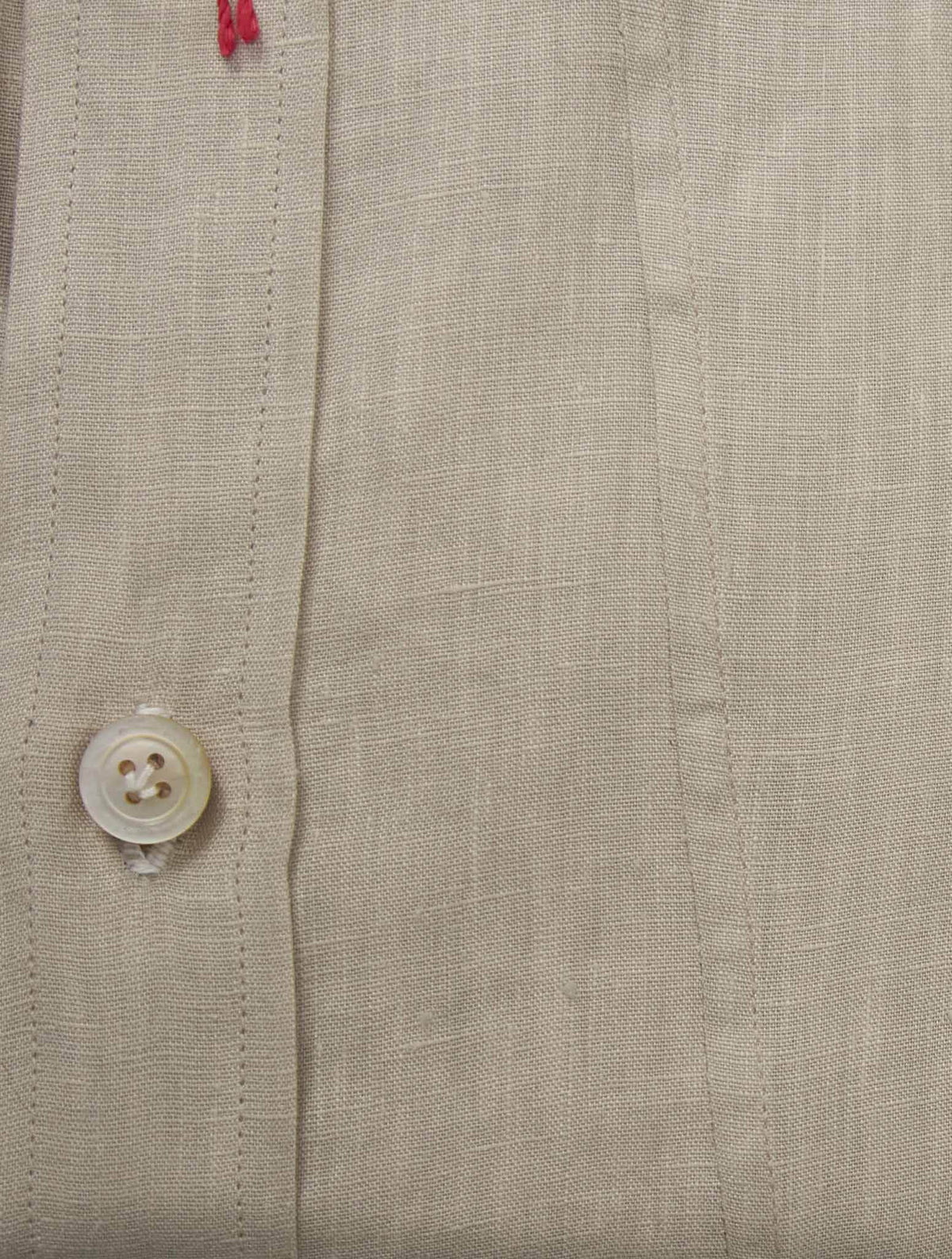 Kiton Beige Linen Korean Shirt