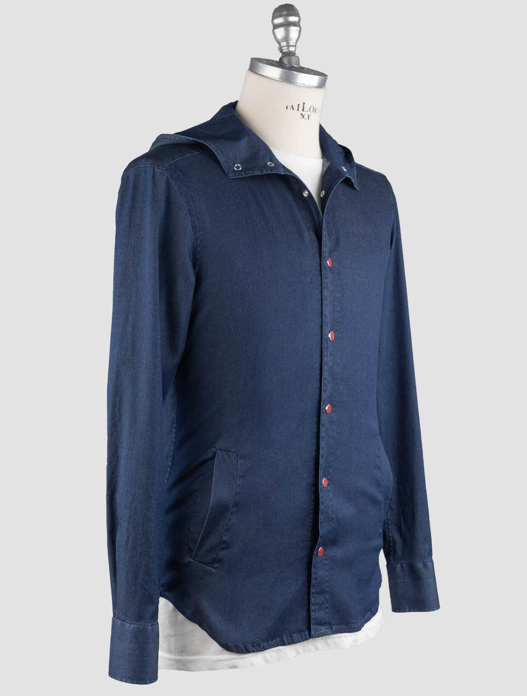 Kiton Denim Cotton Ea Shirt Mod Mariano