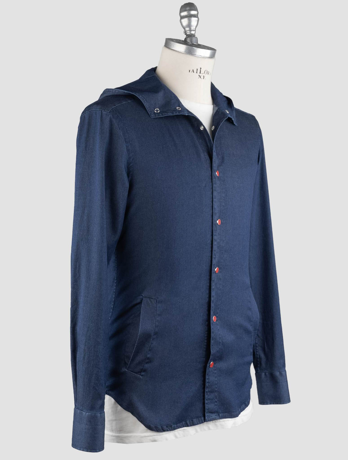 Kiton Denim Cotton Ea Shirt Mod Mariano