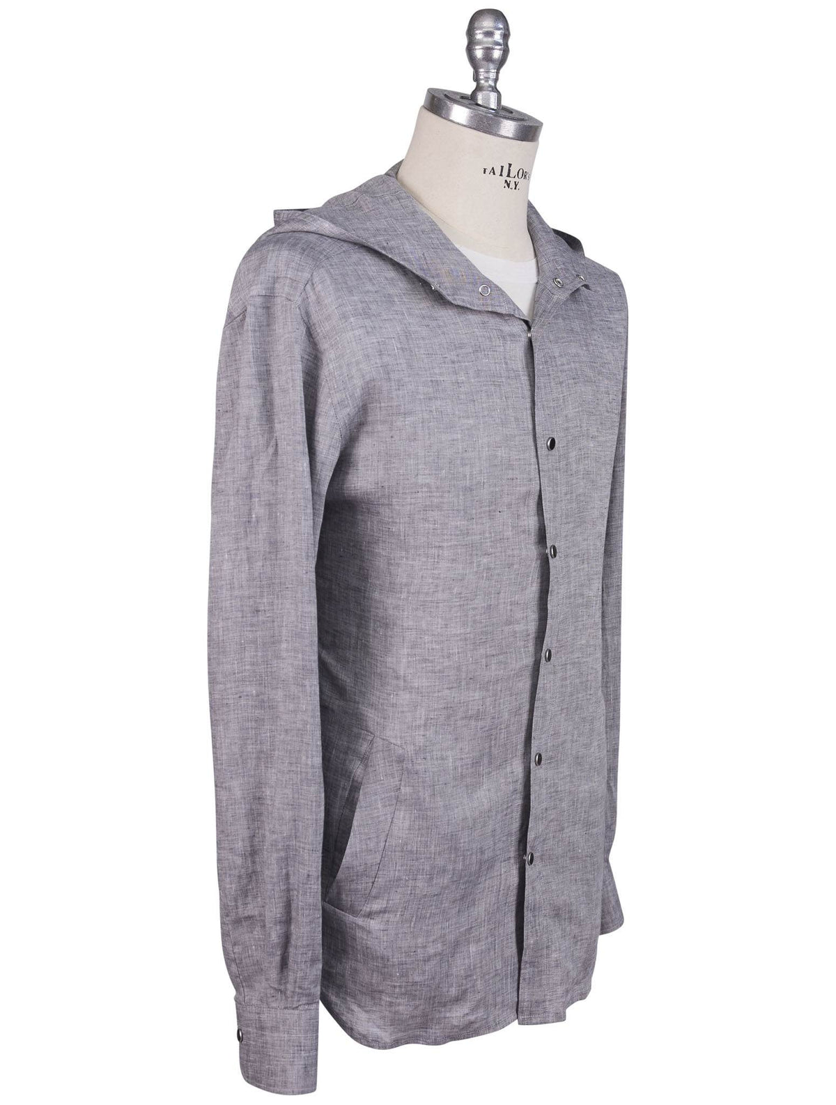 Kiton Kiton Gray Linen Overshirt Mariano Gray 001