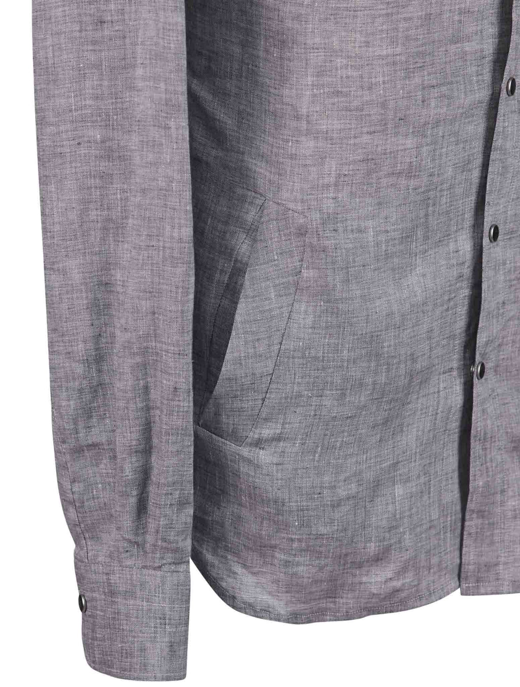 Kiton Gray Linen Overshirt Mariano